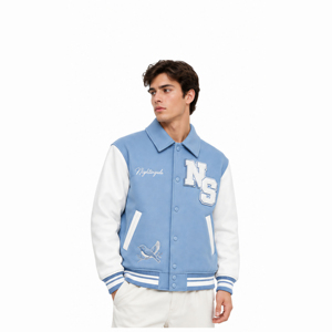 Custom Logo High Quality Chenille Embroidery Patchwork Streetwear <b>Winter</b> Bomber Letterman Men <b>Leather</b> Varsity <b>Jacket</b> for Men - Product Image 1