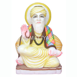 Sculpture en marbre de Guru Nanak |   Murti en marbre artisanal Guru Nanak Dev Ji pour la maison et le Gurudwara - Product Image 1