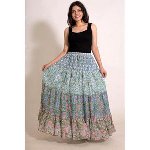 Bohemian Cotton Patchwork Maxi <b>Skirt</b>, Women's Handmade Festival <b>Skirt</b>, Ethnic <b>Summer</b> Wear <b>Skirt</b> - Product Image 2