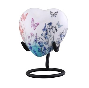 Ornamental Aluminum Heart <b>Memorial</b> <b>Keepsake</b> Urn Funeral Ash Container Crafted With Decorative Smooth Matte Surface - Product Image 1