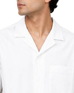 Chemise décontractée blanche surdimensionnée personnalisée pour homme, à manches courtes, col cubain, coupe ample, idéale pour l'été et la plage - Product Image 5