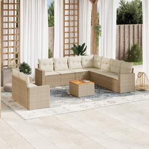Set Divano da Giardino Beige, Crema, Bianco e Marrone - Product Image 1