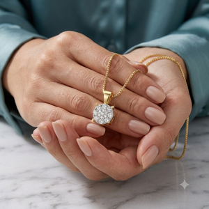 Collier pendentif en or massif 14 carats avec moissanite solitaire, design géométrique mignon et tendance, personnalisé, de luxe, pour mariage, anniversaire, fête - Product Image 5
