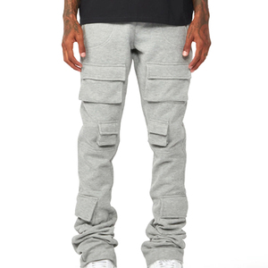 High Quality Custom Heavyweight Cotton Sweatpants for Men Flare <b>Jogger</b> Track Pants with Cargo Private Label - Product Image 2