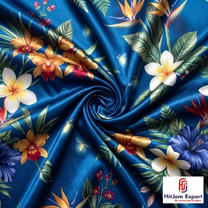 Tissu satiné japonais imprimé de qualité supérieure pour la mode, les vêtements de mariée, la décoration intérieure, fournisseur en gros personnalisé pour l'exportation - Product Image 1