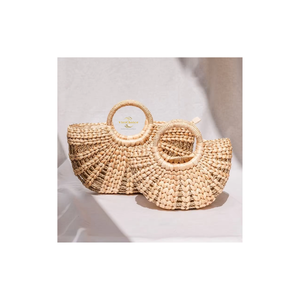 Sac de rangement en jacinthe d'eau tressé à la main en laiton, prix d'usine, artisanal, à un seul niveau, en tissu non tissé, écologique, capacité 6-10L - Product Image 1