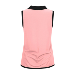 เสื้อกอล์ฟแขนกุดสีชมพู น้ำหนักเบา ผ้าเนื้อดี ระบายอากาศได้ดี เป็นมิตรกับสิ่งแวดล้อม สำหรับผู้หญิง คอปกพับได้ ซิปครึ่งตัว - Product Image 2
