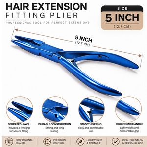Pince de pose d'extensions capillaires de 5 pouces, outil professionnel de pose de micro-anneaux et de sertissage pour salon - Product Image 6