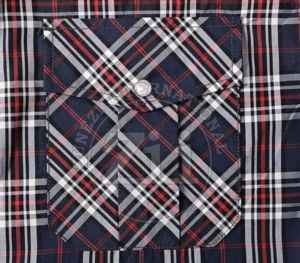 Camisa de Franela 100% Algodón con Logotipo Estampado, Botones Removibles, Mangas Cortas, Forro Acolchado, Diseño a Cuadros, Elegante, Informal, Ignífuga - Product Image 3