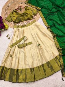 Grâce intemporelle du Sud, ensemble de lehenga choli en soie exquise pour femmes, design traditionnel moderne, parfait pour les mariages - Product Image 3