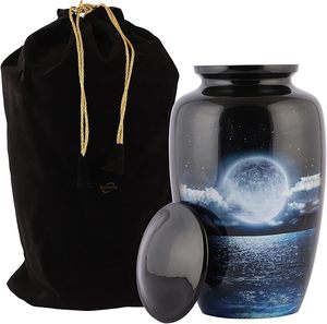 Urne funéraire pour cendres humaines taille adulte, fabriquée en aluminium léger. Urne commémorative en aluminium de qualité supérieure, conçue pour l'intérieur. - Product Image 1