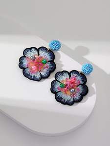 Boucles d'oreilles pendantes tendance en perles de céramique, bijoux personnalisés pour fêtes, prix de gros - Product Image 6