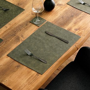 Vente en gros de sets de table en cuir véritable avec logo en relief, imperméables et isolants thermiquement, pour hôtel, en vrac, LPM-0006B - Product Image 6