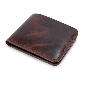 Portefeuille personnalisé pour homme, style court, avec clip, bouton, multi-cartes, en cuir, pochette avant, pour gentleman américain - Product Image 1