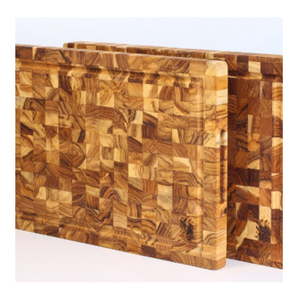 Tabla de cortar de madera de teca vietnamita con veta de extremo, bloque de carnicero de doble cara para encimera de cocina - Product Image 5