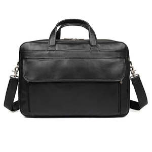 Men's Top Grain Leather Briefcase Black Travel Messenger Laptop <b>Bag</b> Wholesale Supplier Custom Size Color Options Available - Product Image 1