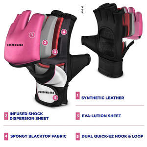 Guantes de Grappling MMA Unisex de Alta Calidad, Guantes de Piel con Estampado Personalizado para Entrenamiento de Muay Thai y Artes Marciales Mixtas - Product Image 6