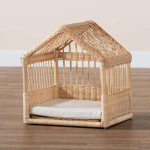 Muebles de interior para gatos, cama de madera para gatos, cesta para dormir para gatitos, sofá de ratán natural para mascotas, casa para mascotas - Product Image 4