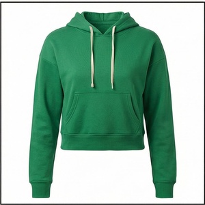Sudadera Corta con Capucha para Mujer, Manga Larga, Ligera, Suave, para Gimnasio, Viajes, Ropa Deportiva, Uso Diario, Informal - Product Image 1
