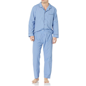 Ensemble de pyjama à carreaux marron beige pour homme, respirant, doux, confortable, manches longues, en coton durable, vente en gros d'ensembles de vêtements de nuit pour homme - Product Image 5