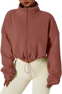 Women's Full Zip Fleece Short Jacket Warm Winter Long Sleeve Sherpa Crop Coat with Stand Collar sweatshirts high quality - Product Image 2