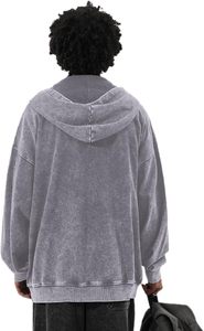 Men's Oversized Lavender Purple Oversized Full Zip Up Hoodie Soft <b>Fleece</b> <b>Lined</b> Long Sleeve Baggy Hooded <b>Sweatshirt</b> Jacket - Product Image 6