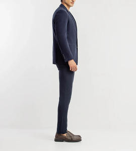 Ensemble de costume bleu marine élégant sur mesure, confortable et stylé, blazer et pantalon coupe ajustée, polyvalent pour les affaires et les mariages - Product Image 5