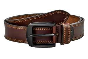 Ceinture en cuir sur mesure pour homme, ceintures en cuir véritable à double couture, boucle de haute qualité, 100% cuir - Product Image 4