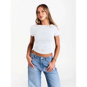 Camiseta Deportiva Personalizada 2025 para Mujer, Cuello Redondo, Manga Larga, Compresión, 100% Algodón, Transpirable, Secado Rápido, Verano - Product Image 3