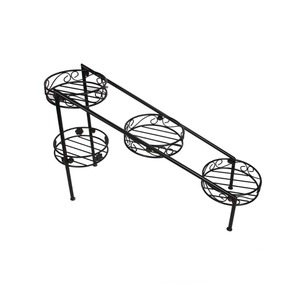 Macetas de Metal de Estilo Único con Soporte de Diseño Negro para Bares, Jardín, Balcón, Macetas Decorativas - Product Image 6
