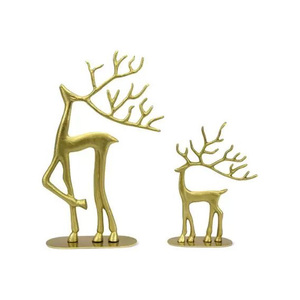 Statue de renne en aluminium métallique de luxe, décoration élégante pour arbre de Noël, réutilisable, couleur et taille personnalisables, fabrication en usine - Product Image 2