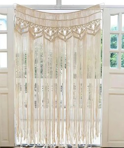 Boho Macrame <b>Curtain</b>, Handwoven Cotton Room Divider, Bohemian Doorway Hanging, <b>Window</b> <b>Curtain</b> Panel, Wall Tapestry Decor - Product Image 1
