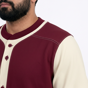 Ensemble de maillot et pantalon de baseball pour hommes, manches courtes, col en V, fermeture à boutons, 100% polyester, antibactérien, respirant, personnalisable pour équipe - Product Image 4