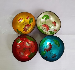 Bol en coquille de noix de coco polie de haute qualité, écologique, avec motif tournesol, pour la cuisine et la décoration, fabriqué au Vietnam - Product Image 6