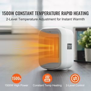 Portable Electric Thermostat Space <b>Heater</b> 1000W/1500W 2-Level Quiet <b>Ceramic</b> <b>Heater</b> Fan with 9 Tip Shutdown Energy Saving - Product Image 2