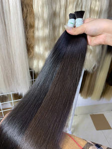 Vente en gros, produits phares, extensions de cheveux humains bruts vietnamiens aux couleurs foncées, style droit de qualité supérieure - Product Image 2