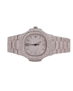 Montre-bracelet pour homme en acier inoxydable, mouvement japonais, style hip-hop, sertie de diamants Moissanite VVS, très vendue - Product Image 1