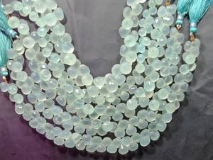 ลูกปัดพลอยแคลเซโดนีสีน้ำทะเลธรรมชาติทรงเหลี่ยม ร้อยเป็นเส้น สำหรับทำเครื่องประดับ ขายส่ง - Product Image 2