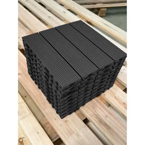 Set di 9 Piastrelle Incastrabili in Legno e Plastica Riciclabile per Pavimenti, 23,4 lb, 30,5 x 30,5 cm, Impermeabili per Uso Interno ed Esterno - Product Image 5