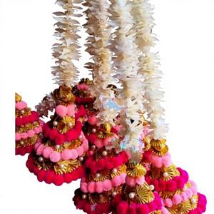 Guirnaldas de Flores de Jazmín Artificiales al por Mayor, Decoración Festiva para el Hogar, Decoración para Bodas Indias, Haldi, Mehendi, Decoración Navideña - Product Image 1