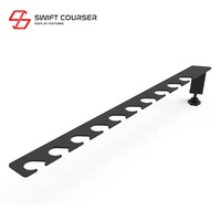 Support mural en métal Swift Courser Display UC-466B, style simple, pour 10 clubs de golf, revêtement poudré, intérieur/extérieur