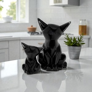 Adorno de Cerámica Negra Brillante con Forma de Gato, Escultura Decorativa de Animales para Tienda de Regalos, Decoración del Hogar, Accesorios para Estantes - Product Image 5
