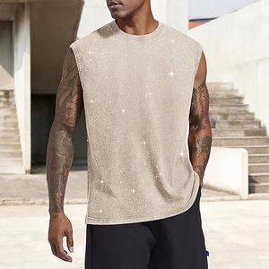 Camiseta sin Mangas de Algodón con Estampado Personalizado para Hombre, Estilo Vintage, Camiseta Deportiva, Fabricación OEM, Logotipo Personalizado - Product Image 2