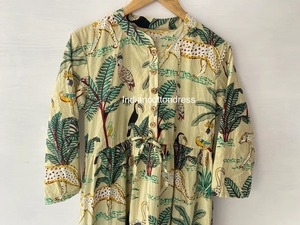 Robe de luxe moderne pour femme en coton indien, imprimé floral, pour soirée, coupe skater - Product Image 3