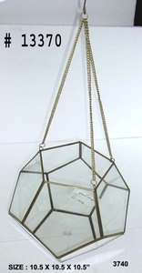 Modern Eco-Friendly Geometric Hanging Glass Terrarium Pyramid Shape Tabletop Vase for Christmas Home Decor - Product Image 3
