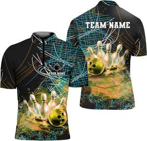 Oem Sublimation Half Sleeve Casual Tee Mens Shirts T-Shirt New Design Casual Polo Tshirt Own Wholesale <b>Bowling</b> Shirt - Product Image 6