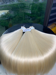 No Tangle Natural Straight Vietnamese Hanoi Virgin Human Hair Bulk Super Double Drawn 100g Strong Silky <b>Bleached</b> All Colors - Product Image 3