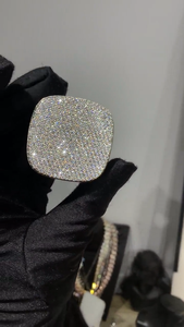 Anillo de Moissanita Iced Out con Diamantes, Plata de Ley 925, Anillo de Mezclilla VVS, Anillo de Declaración Hip Hop, Joyería de Lujo, Regalo para Hombre - Product Image 4