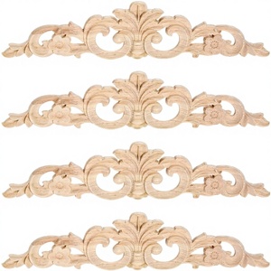 กุหลาบไม้แกะสลักหรูหราสำหรับตกแต่งตู้และเฟอร์นิเจอร์ห้องครัวคลาสสิกการปรับปรุงไม้ดอกกุหลาบ - Product Image 1