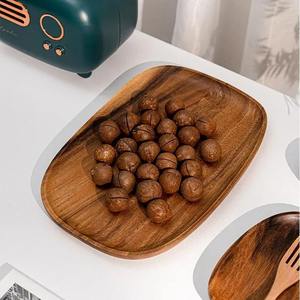 Assiette de présentation en bois de manguier au design classique pour mariage - Écologique, durable, faite à la main avec support - Product Image 1